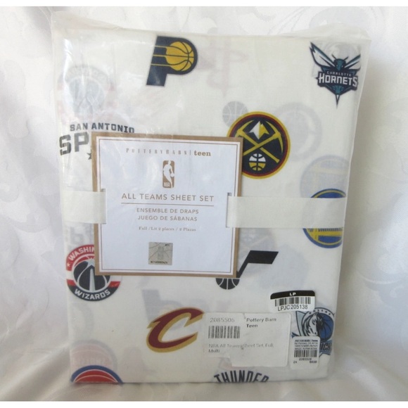 Pottery Barn Kids Other - POTTERY BARN TEEN NBA ALL TEAMS LOGO SHEET SET FULL SIZE MULTI NEW